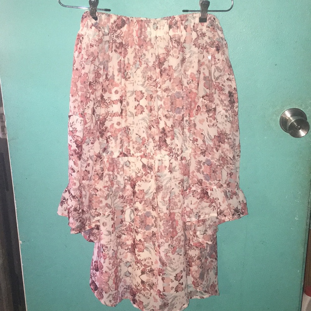 Flowery off the shoulder dress